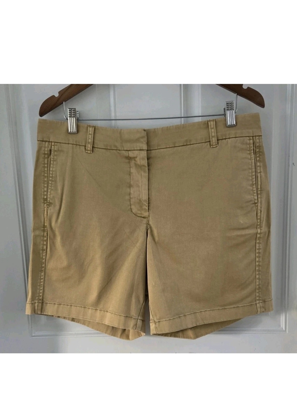 J. Crew 7" Stretch Chino Short Shorts Khaki Sand Tan Womens Size 12 NEW NWT